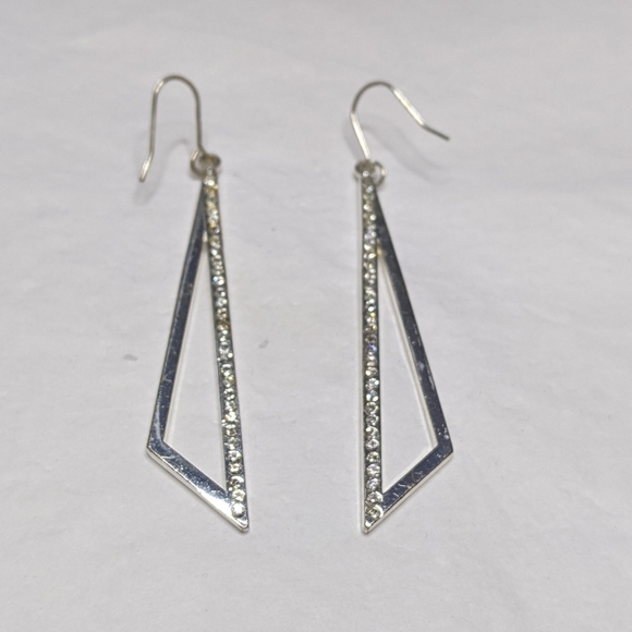 Triangle Rhinestone Earrings - Picture 4 of 5